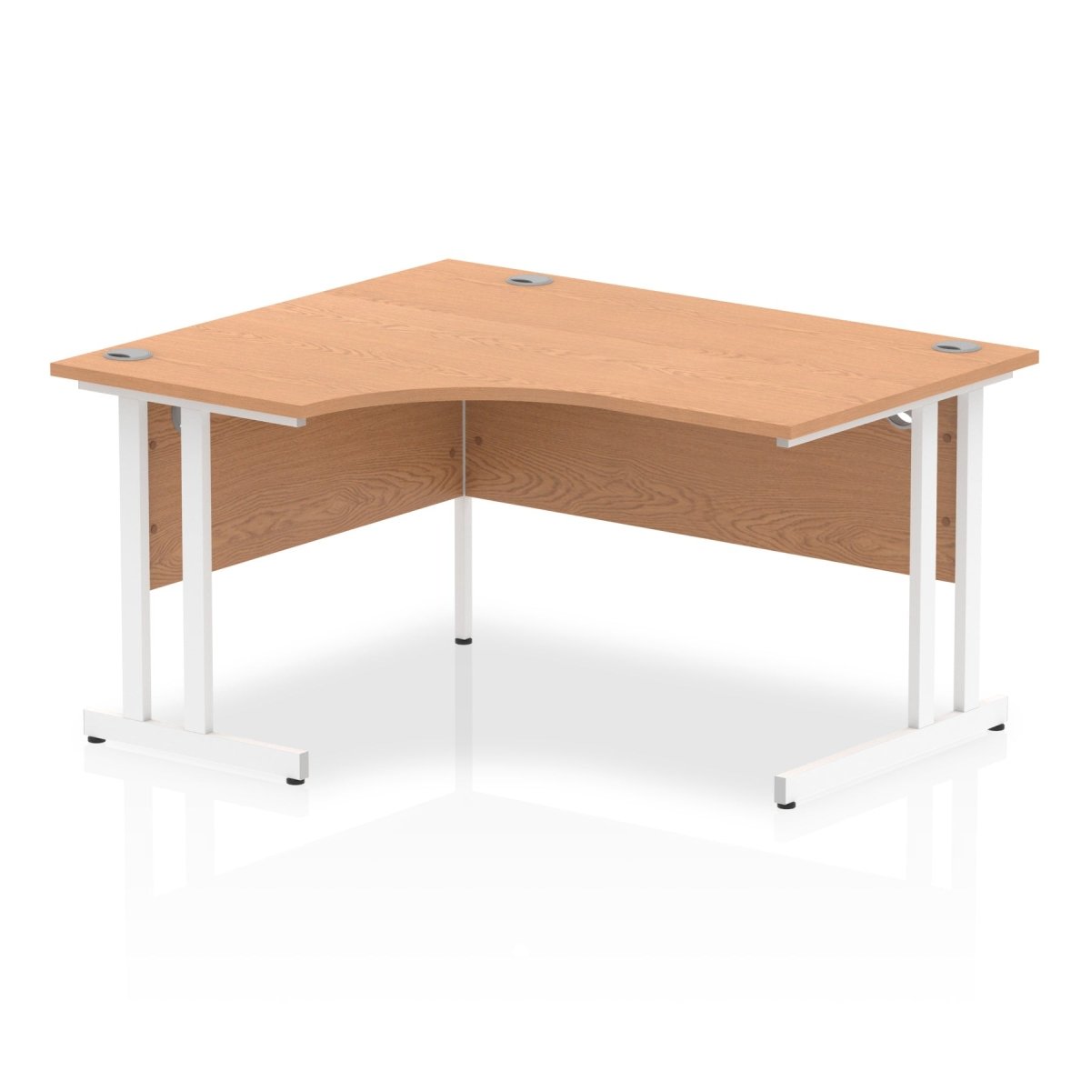 Office furniture impulse-140mm-left-crescent-desk-cantilever-leg Dynamic  Oak Desk Colour White Leg