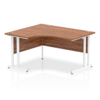 Office furniture impulse-140mm-left-crescent-desk-cantilever-leg Dynamic  Walnut Desk Colour White Leg