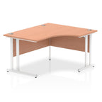 Office furniture impulse-140mm-right-crescent-desk-cantilever-leg Dynamic  Beech Desk Colour White Leg