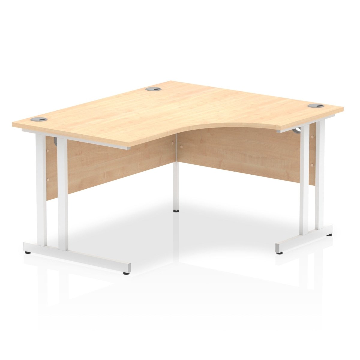Office furniture impulse-140mm-right-crescent-desk-cantilever-leg Dynamic  Maple Desk Colour White Leg