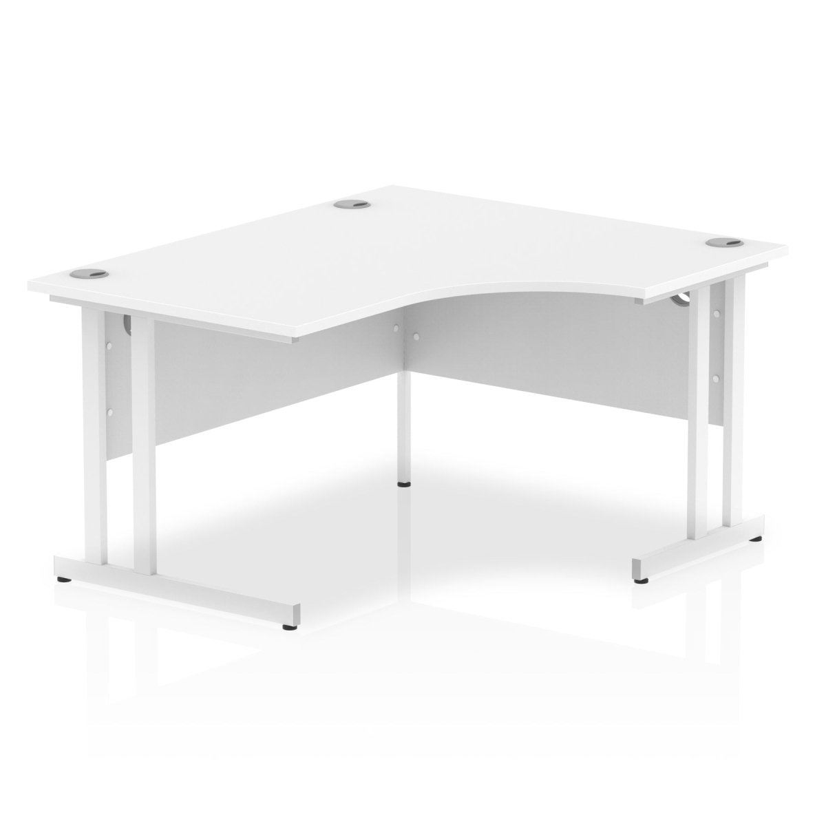 Office furniture impulse-140mm-right-crescent-desk-cantilever-leg Dynamic  White Desk Colour White Leg