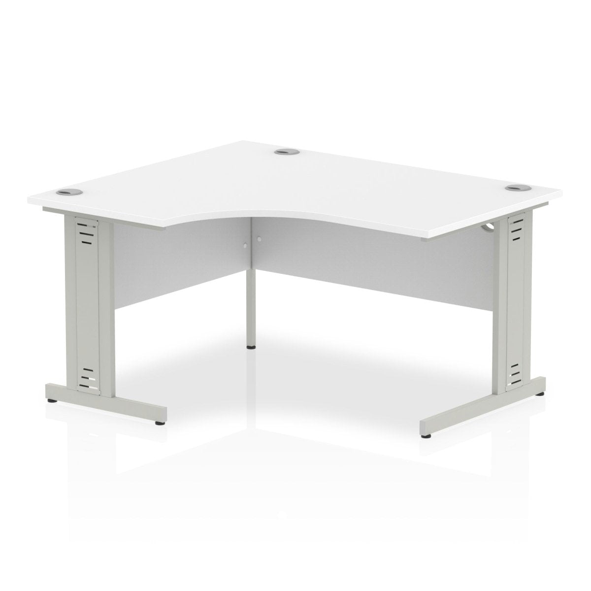 Office furniture impulse-140mm-left-crescent-desk-cable-managed-leg Dynamic  Oak Desk Colour Silver Leg