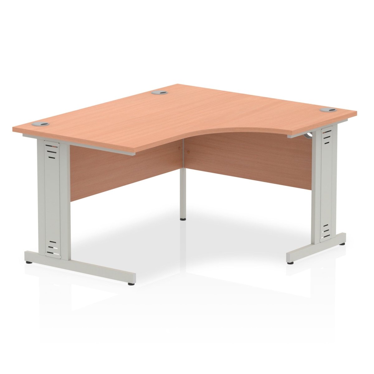 Office Desk Impulse  140cm Right Crescent Desk Cable Managed Leg Beech Desk Colour Black Leg