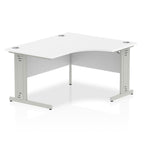 Office furniture impulse-140mm-right-crescent-desk-cable-managed-leg Dynamic  Oak Desk Colour Silver Leg