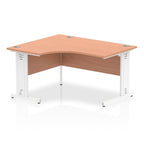 Office furniture impulse-140mm-left-crescent-desk-cable-managed-leg Dynamic  Beech Desk Colour Silver Leg