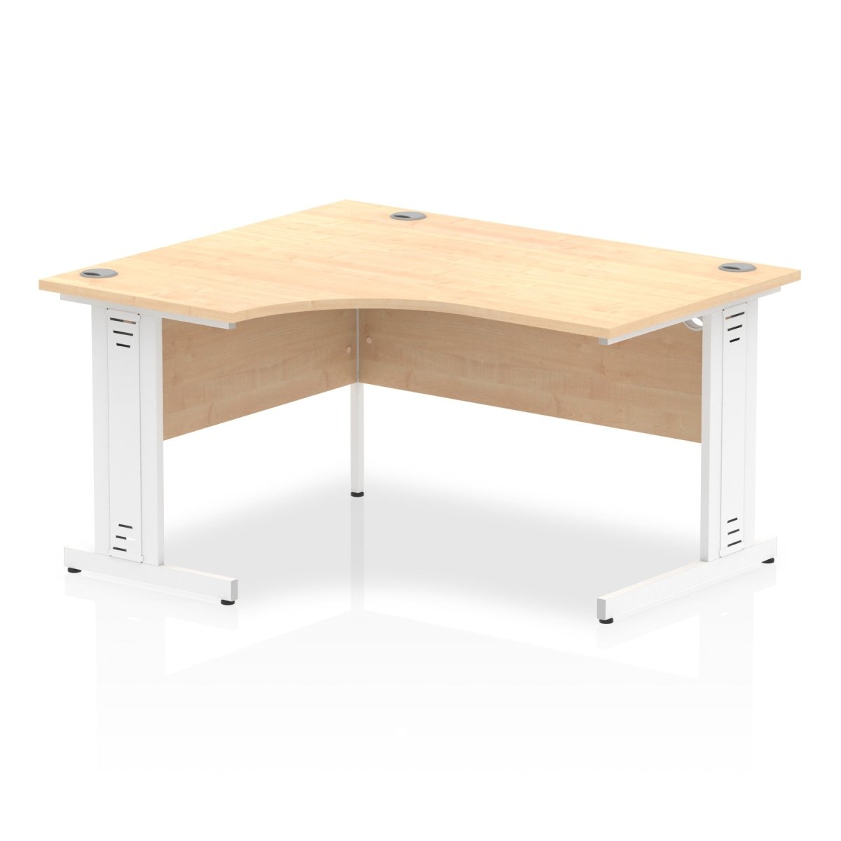 Office furniture impulse-140mm-left-crescent-desk-cable-managed-leg Dynamic  Grey Oak Desk Colour Black Leg