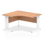 Office furniture impulse-140mm-left-crescent-desk-cable-managed-leg Dynamic  Maple Desk Colour Silver Leg