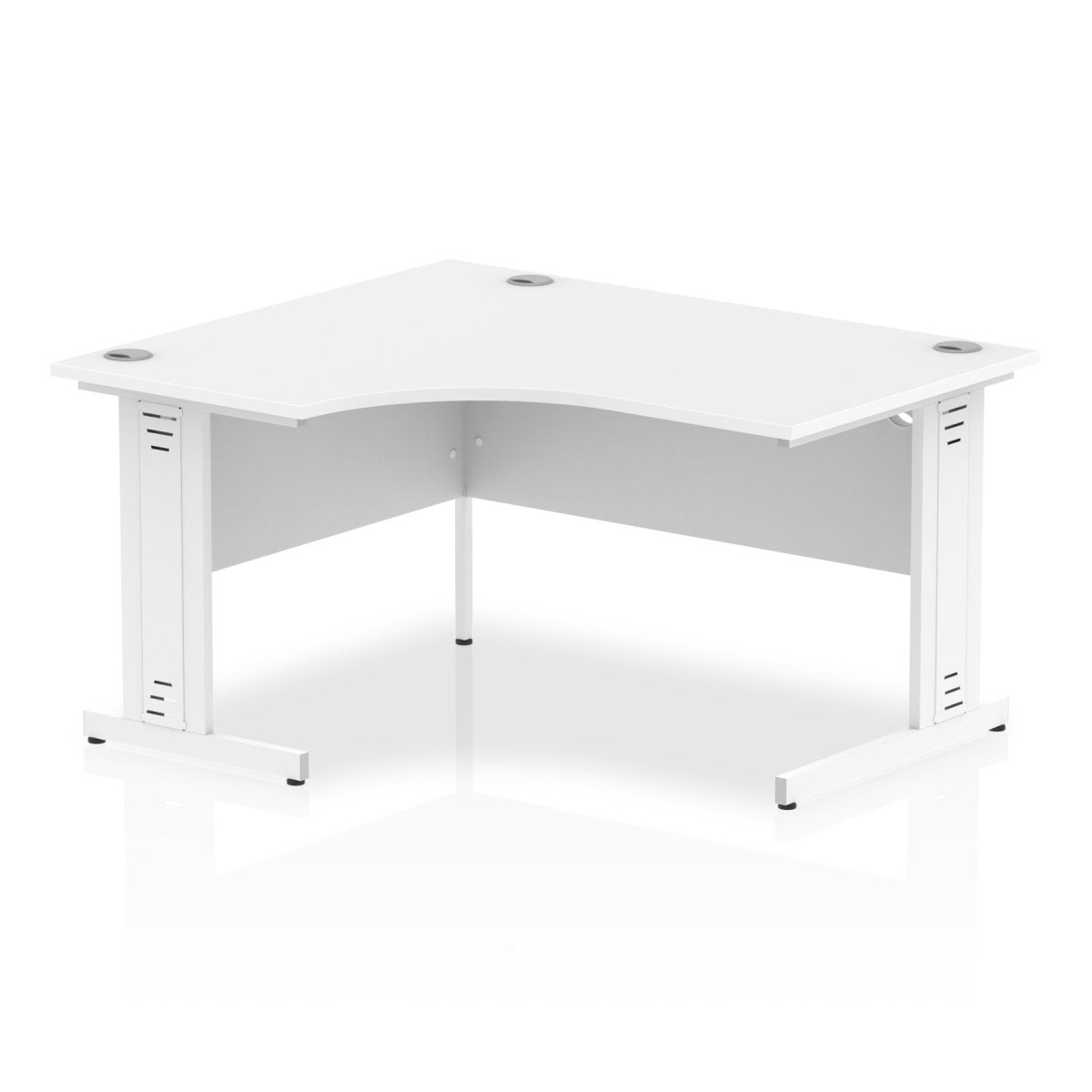 Office furniture impulse-140mm-left-crescent-desk-cable-managed-leg Dynamic  Oak Desk Colour White Leg