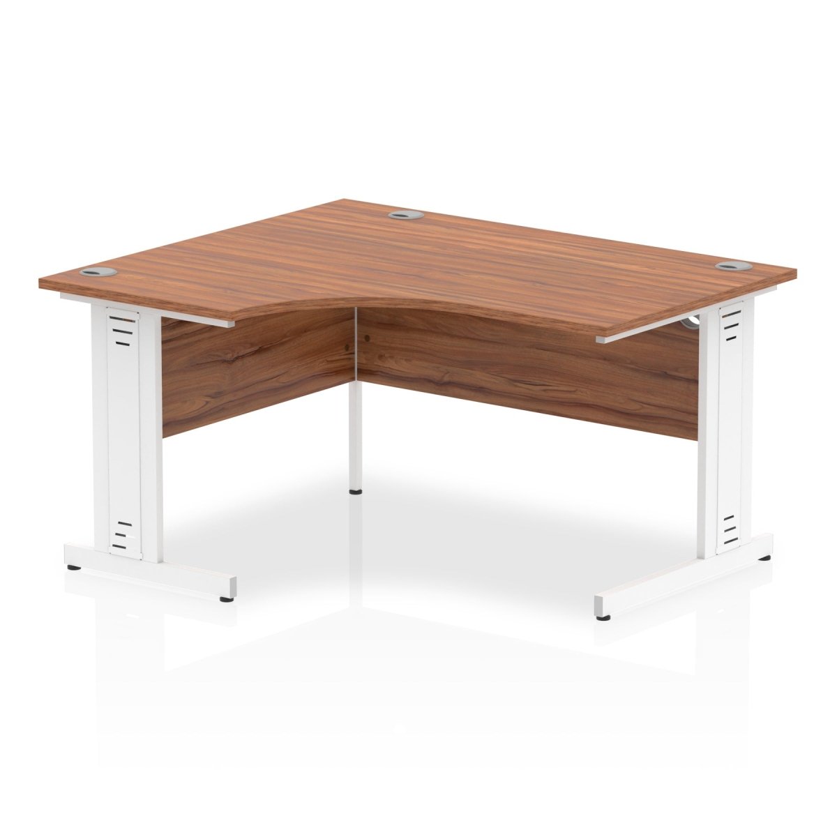Office furniture impulse-140mm-left-crescent-desk-cable-managed-leg Dynamic  Oak Desk Colour Black Leg
