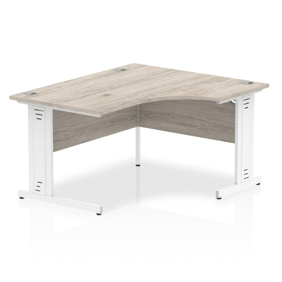 Office furniture impulse-140mm-right-crescent-desk-cable-managed-leg Dynamic  Grey Oak Desk Colour Black Leg