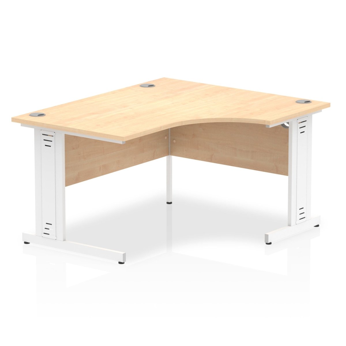 Office furniture impulse-140mm-right-crescent-desk-cable-managed-leg Dynamic  Grey Oak Desk Colour White Leg