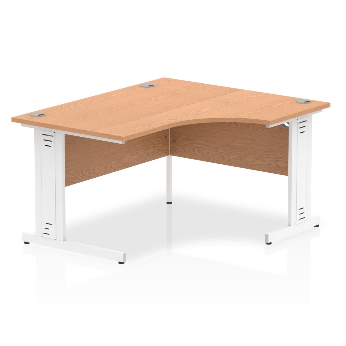 Office furniture impulse-140mm-right-crescent-desk-cable-managed-leg Dynamic  Maple Desk Colour Silver Leg