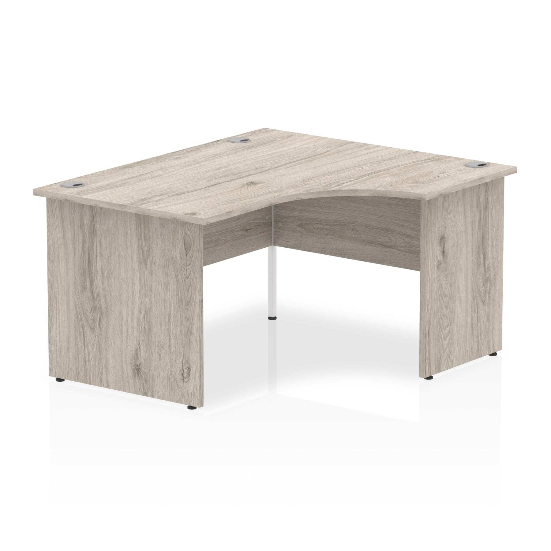 Office furniture impulse-140mm-right-crescent-desk-panel-end-leg Dynamic  White Colour Grey Oak 