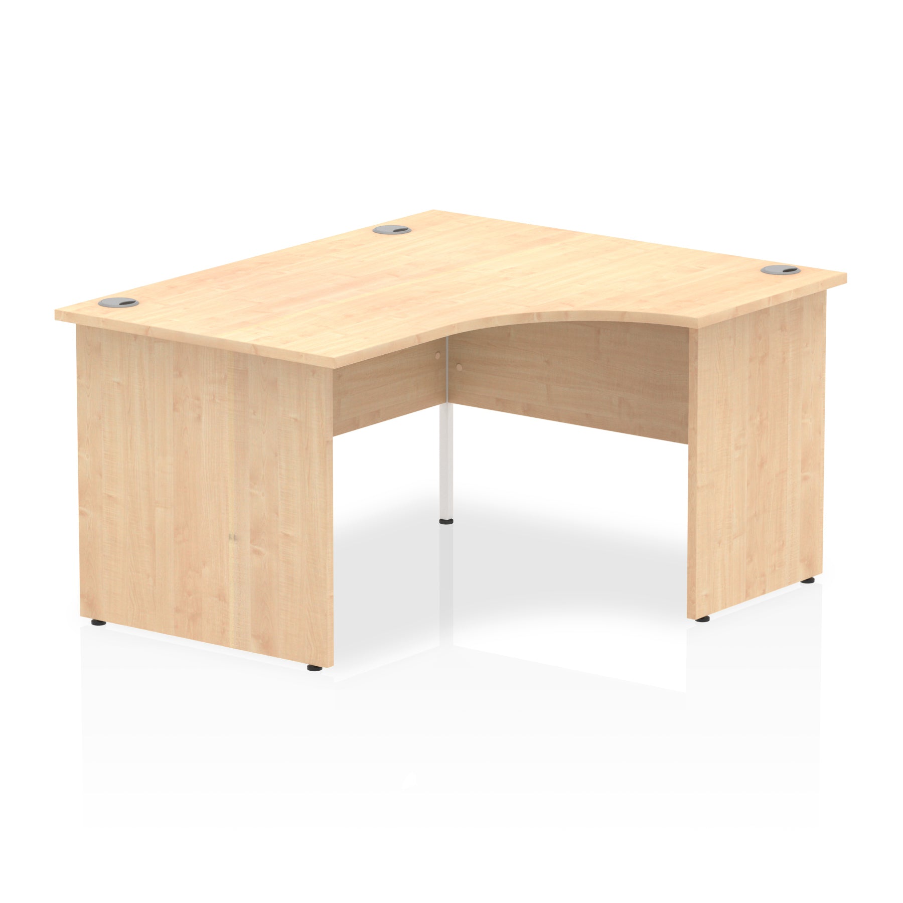 Office furniture impulse-140mm-right-crescent-desk-panel-end-leg Dynamic  White Colour Maple 