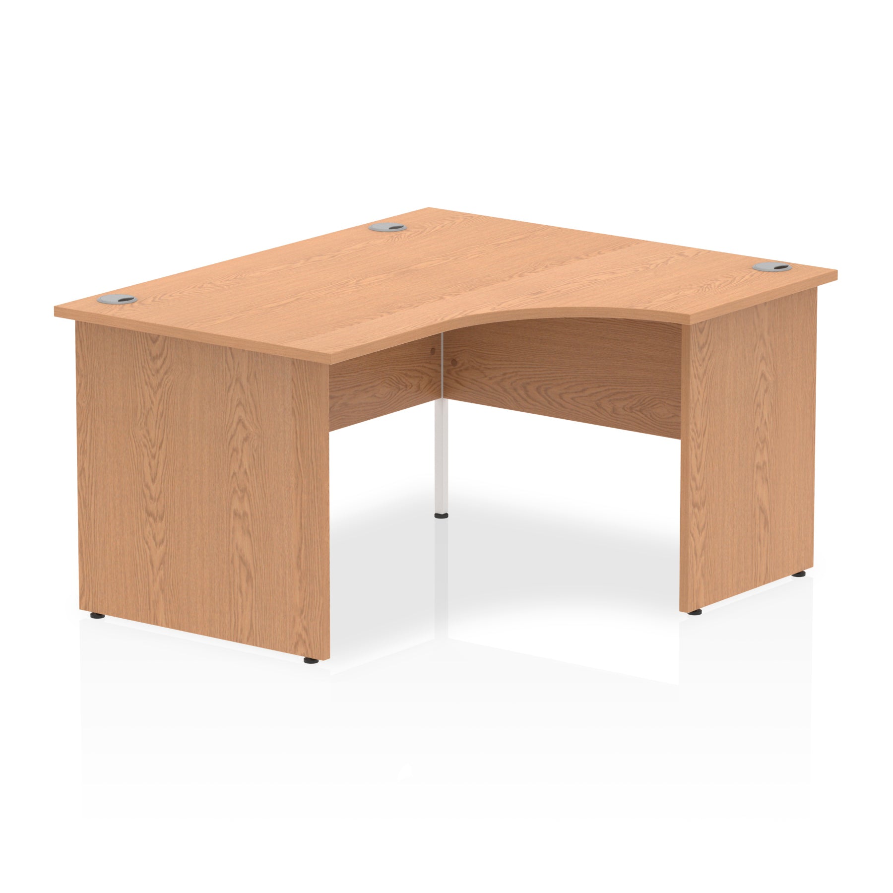 Office furniture impulse-140mm-right-crescent-desk-panel-end-leg Dynamic  White Colour Oak 