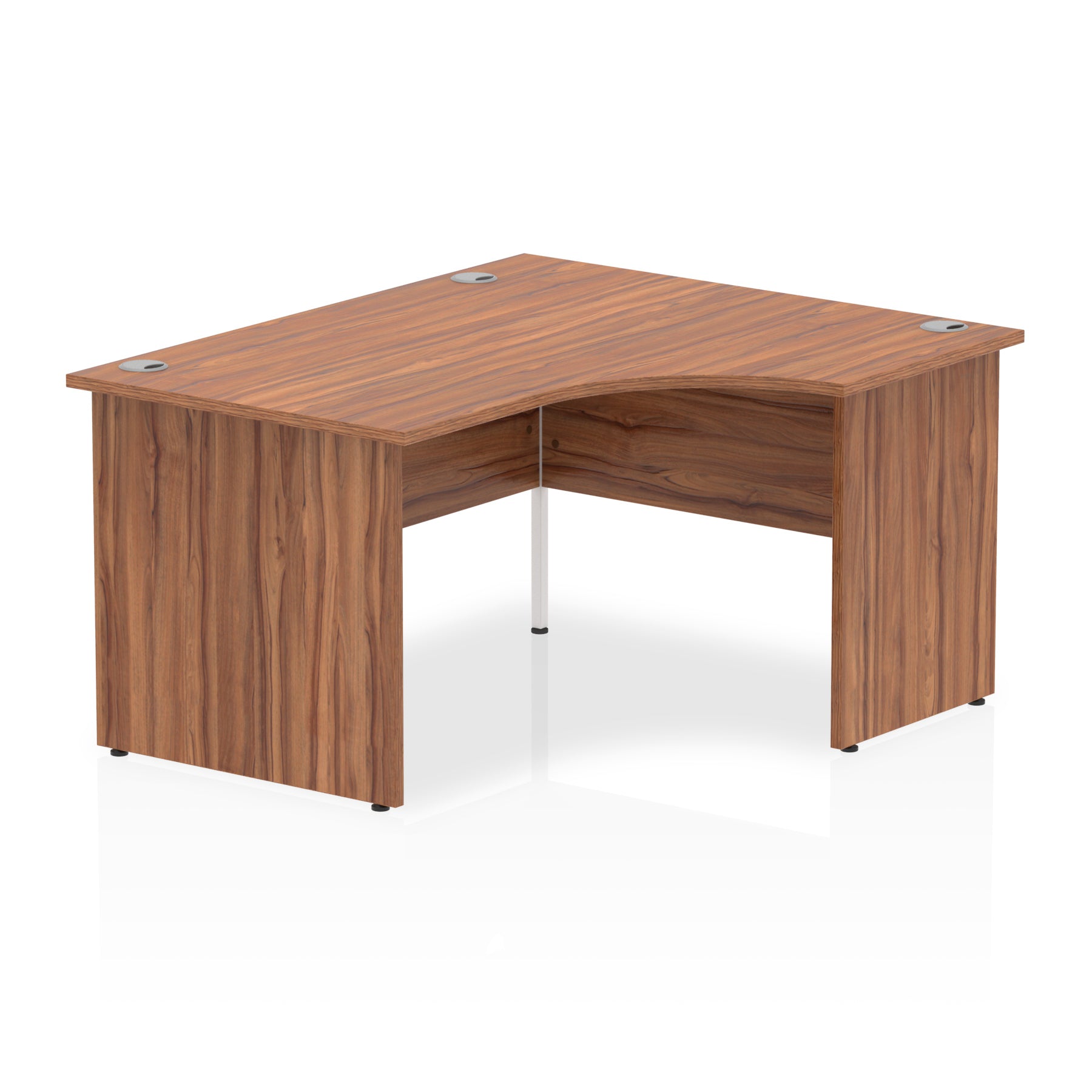 Office furniture impulse-140mm-right-crescent-desk-panel-end-leg Dynamic  White Colour Walnut 