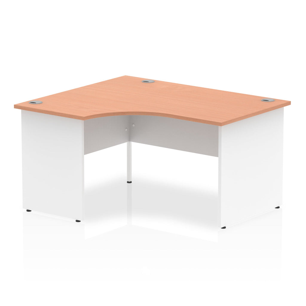 Office furniture impulse-140mm-left-crescent-desk-panel-end-leg Dynamic  White Colour Beech 