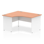 Office furniture impulse-140mm-left-crescent-desk-panel-end-leg Dynamic  White Colour Beech 