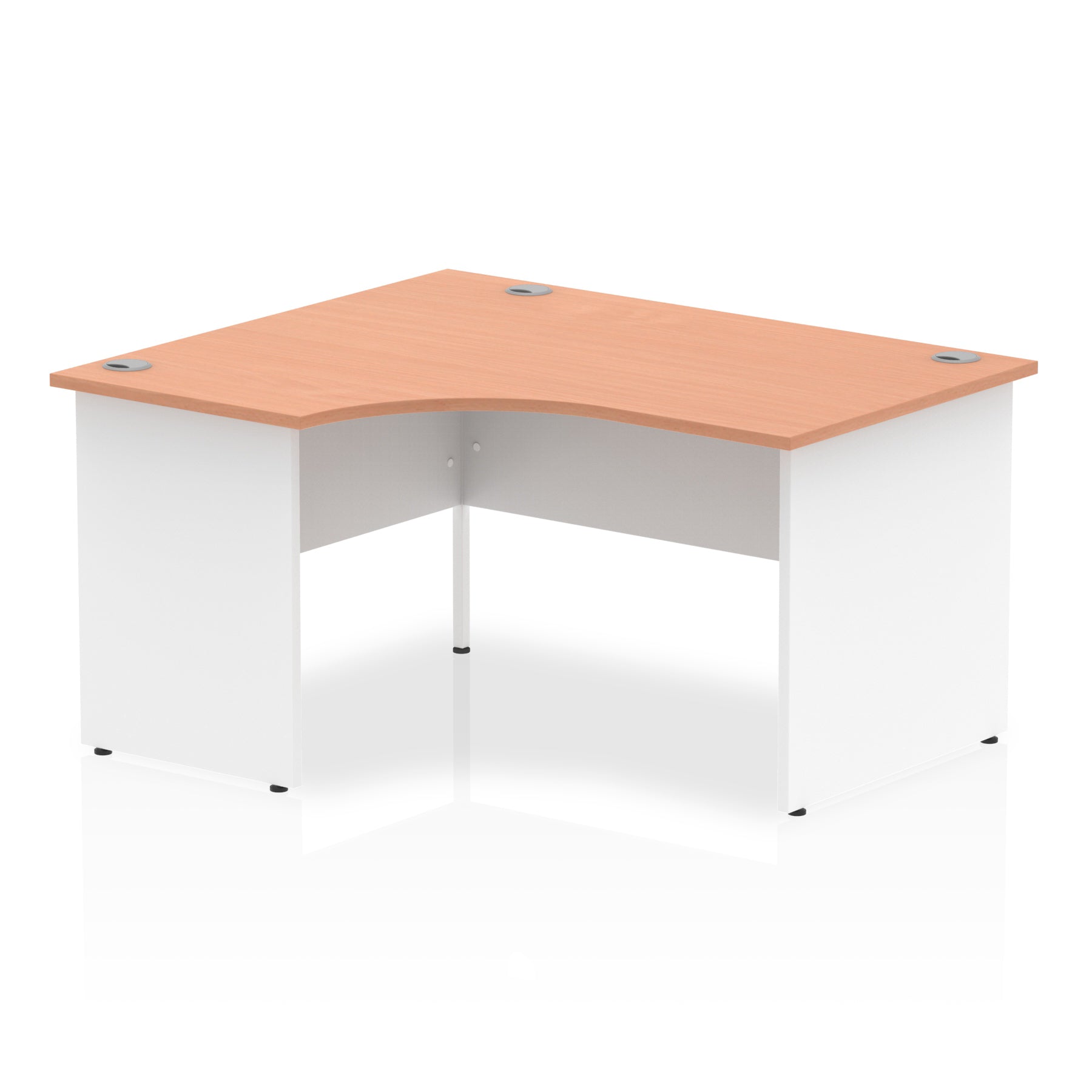 Office furniture impulse-140mm-left-crescent-desk-panel-end-leg Dynamic  White Colour Beech 