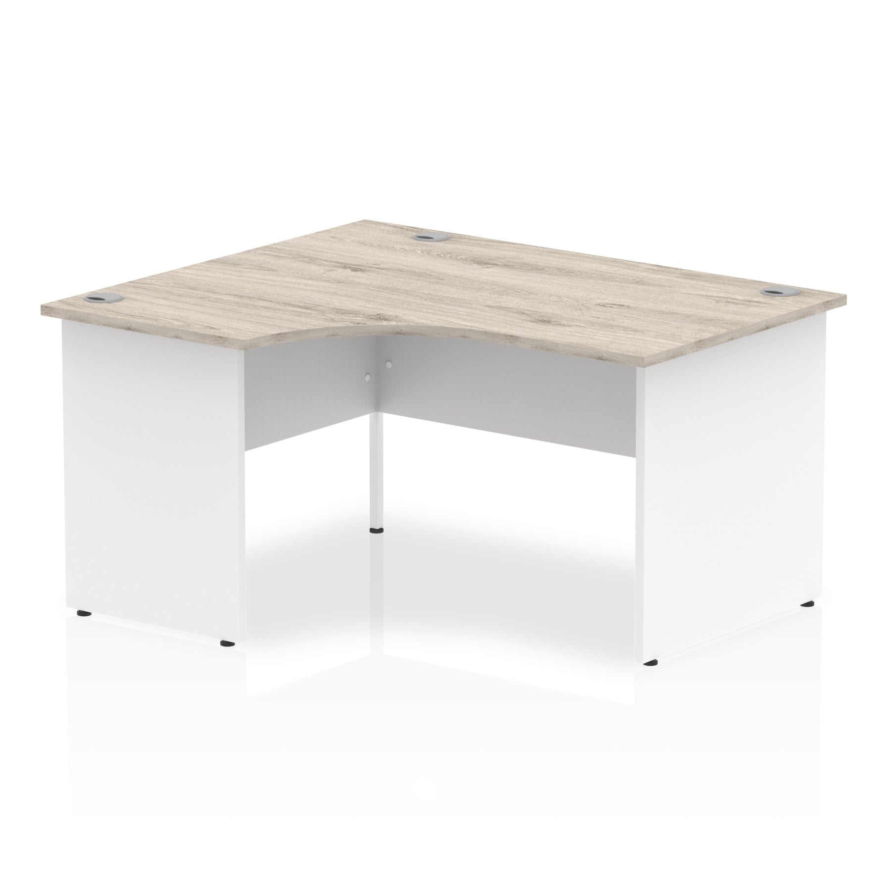 Office furniture impulse-140mm-left-crescent-desk-panel-end-leg Dynamic  White Colour Grey Oak 