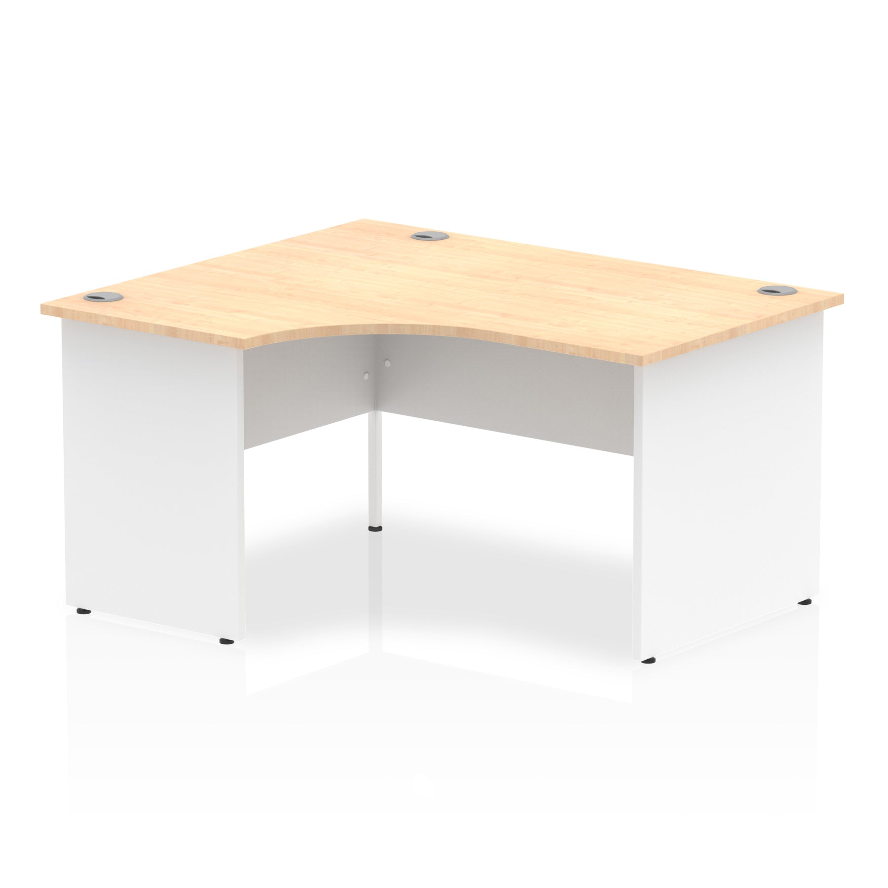 Office furniture impulse-140mm-left-crescent-desk-panel-end-leg Dynamic  White Colour Maple 
