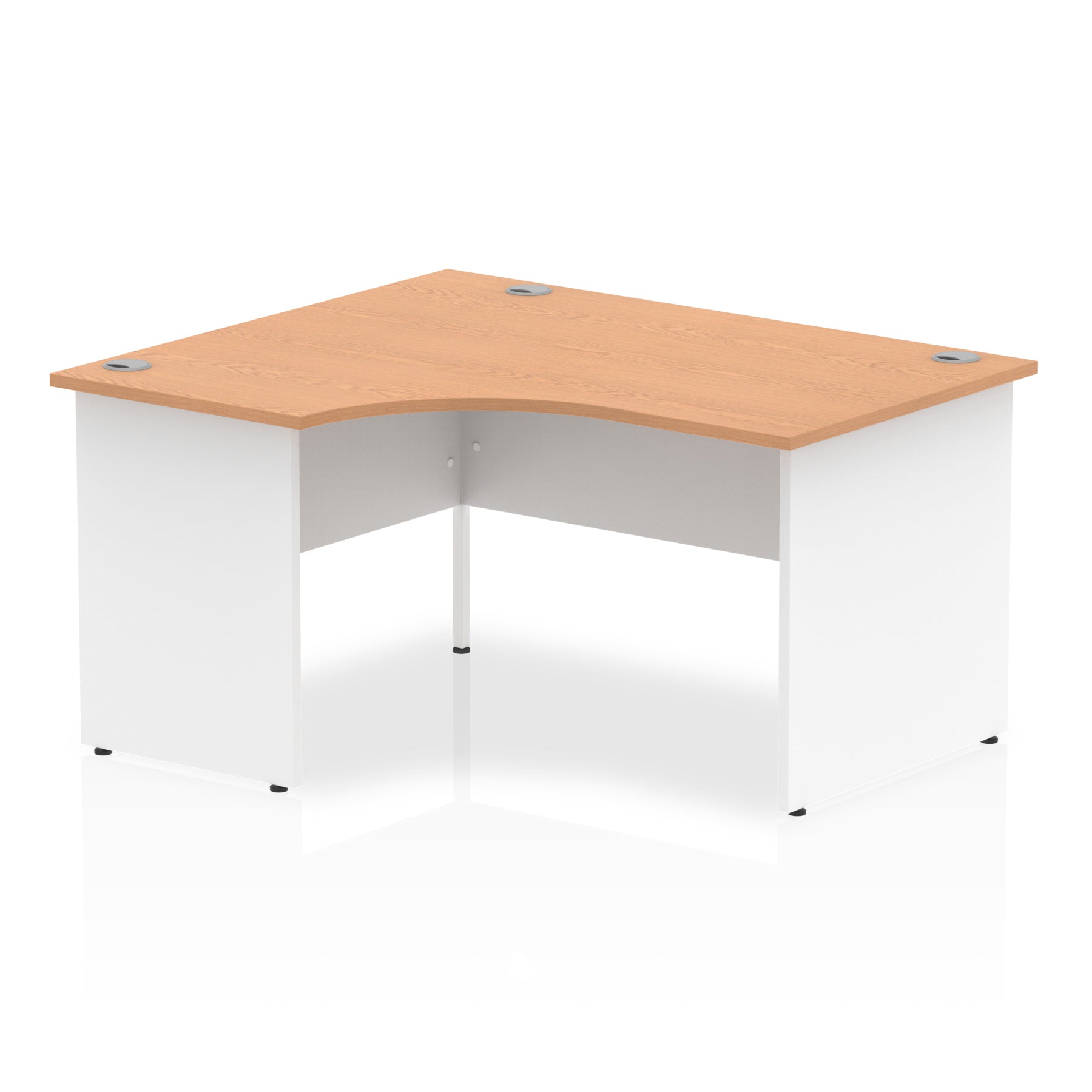 Office furniture impulse-140mm-left-crescent-desk-panel-end-leg Dynamic  White Colour Oak 