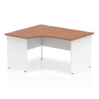 Office furniture impulse-140mm-left-crescent-desk-panel-end-leg Dynamic  White Colour Walnut 
