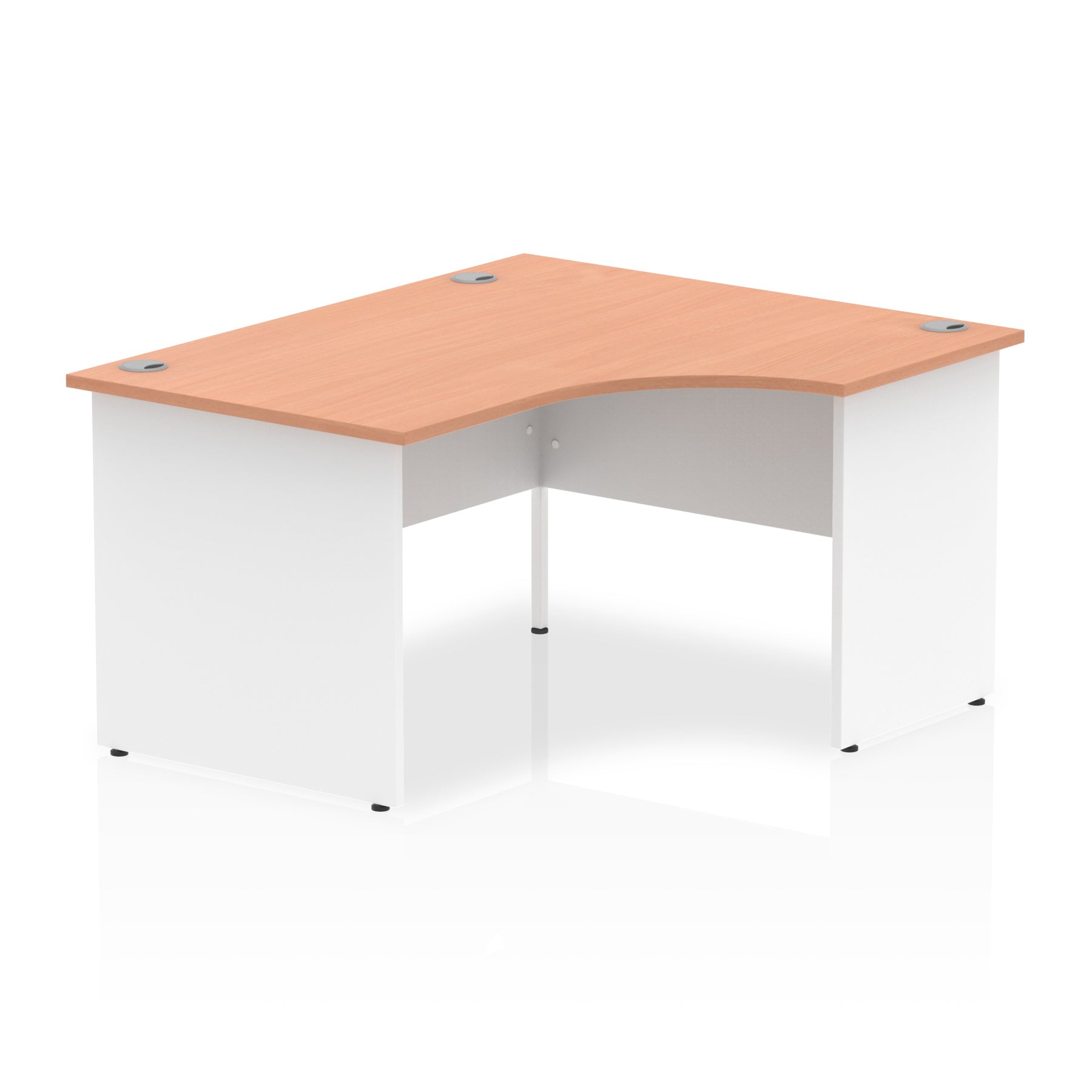 Office furniture impulse-140mm-right-crescent-desk-panel-end-leg Dynamic  White Colour Beech 