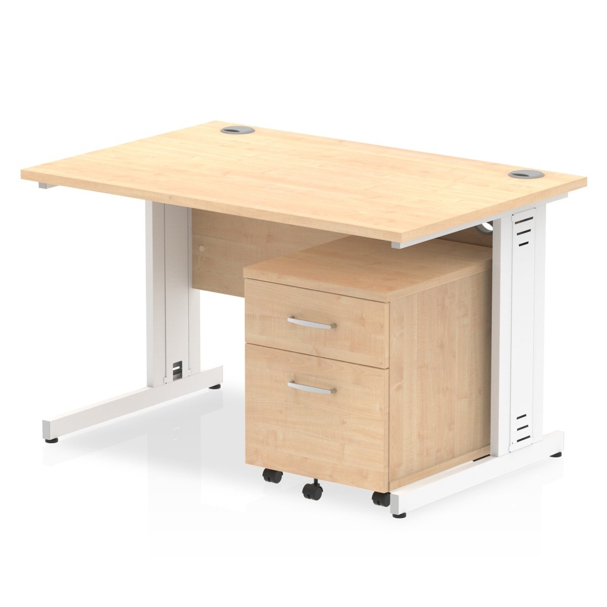 Office furniture impulse-120cm-cantilever-straight-desk-with-mobile-pedestal Dynamic  White 3 Drawer   White