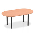 Office furniture impulse-boardroom-table-with-post-leg Dynamic  Oak 240 Wide  Silver