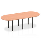 Office furniture impulse-boardroom-table-with-post-leg Dynamic  Grey Oak 180 Wide  Aluminium