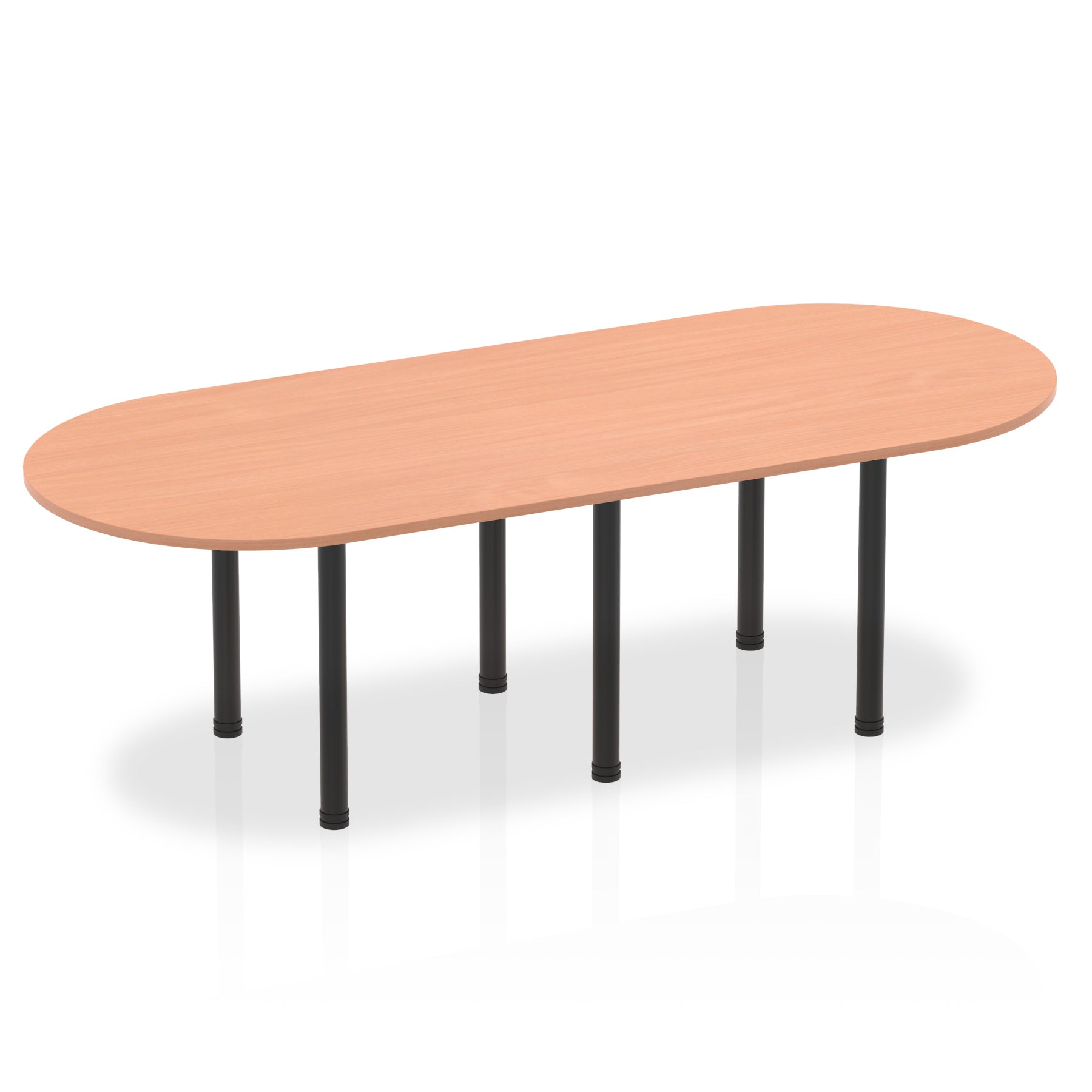 Office furniture impulse-boardroom-table-with-post-leg Dynamic  Grey Oak 180 Wide  Aluminium