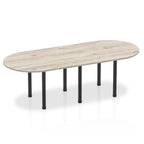 Office furniture impulse-boardroom-table-with-post-leg Dynamic  Grey Oak 180 Wide  Chrome