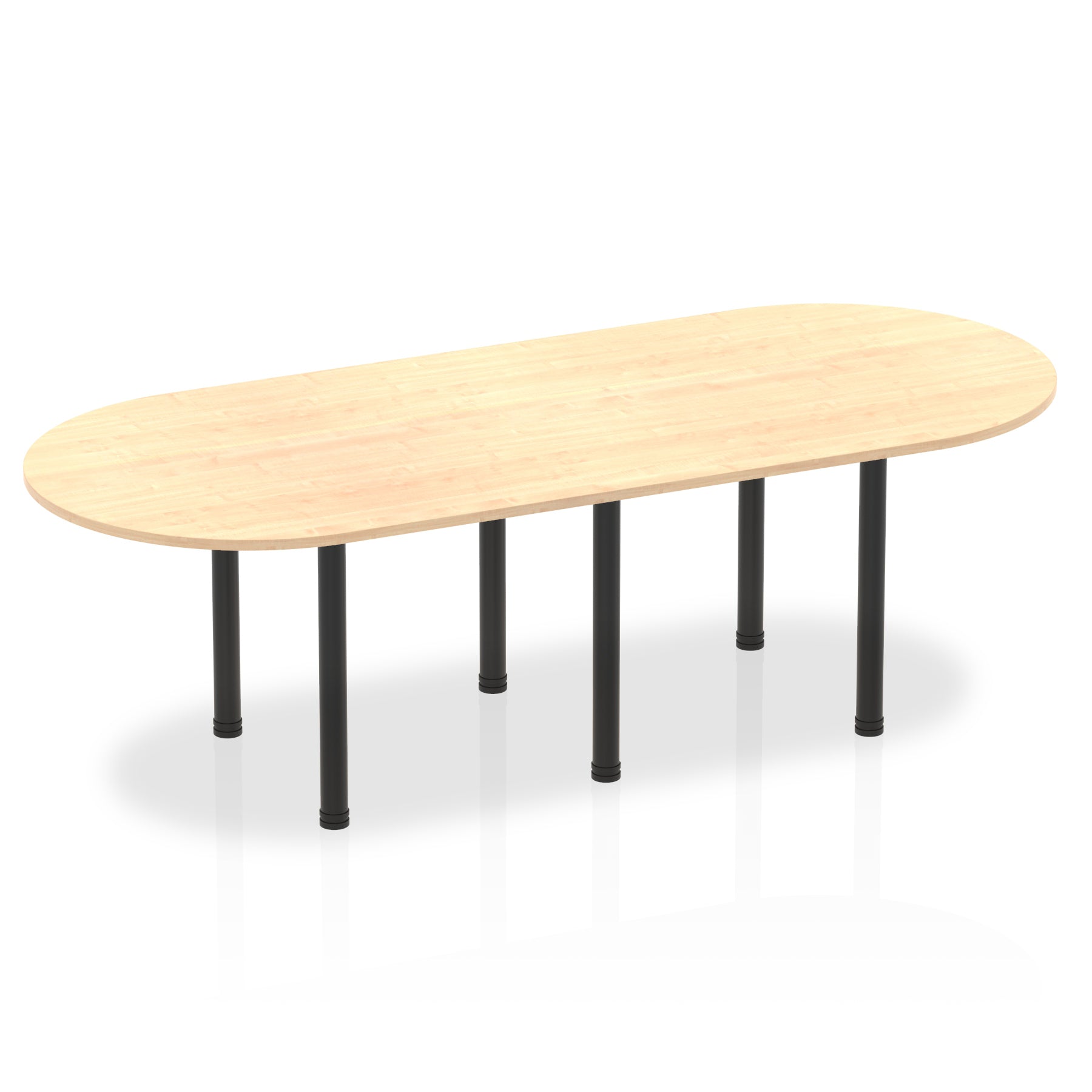 Office furniture impulse-boardroom-table-with-post-leg Dynamic  Grey Oak 180 Wide  Silver