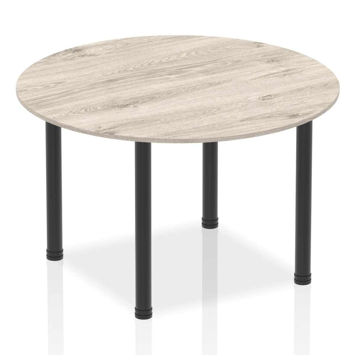 Office furniture impulse-round-table-with-post-leg Dynamic  Grey Oak Desk Colour 120 Wide