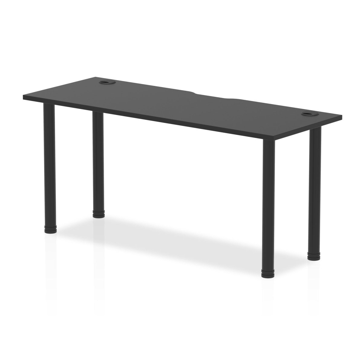 Office furniture impulse-black-series-slimline-straight-table Dynamic  Black 160 Wide