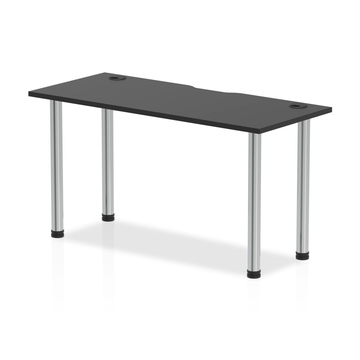 Office furniture impulse-black-series-slimline-straight-table Dynamic  Black 140 Wide