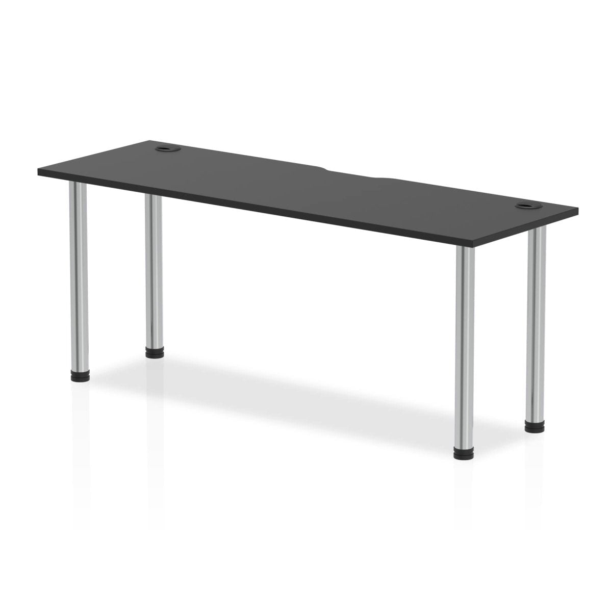 Office furniture impulse-black-series-slimline-straight-table Dynamic  Black 180 Wide