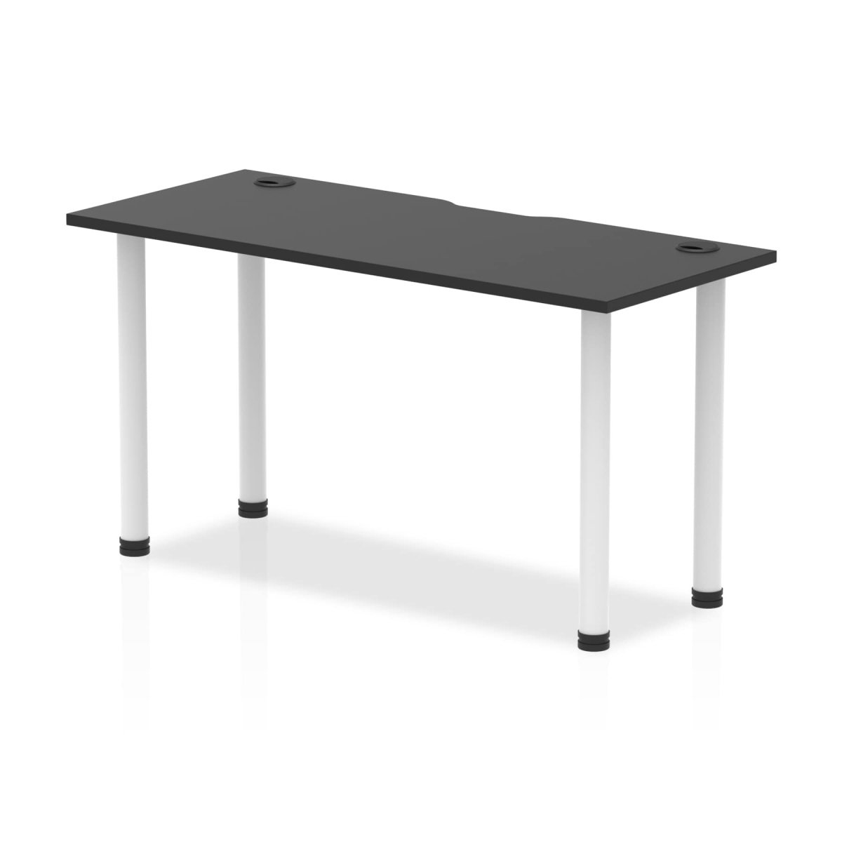 Office furniture impulse-black-series-slimline-straight-table Dynamic  Black 140 Wide