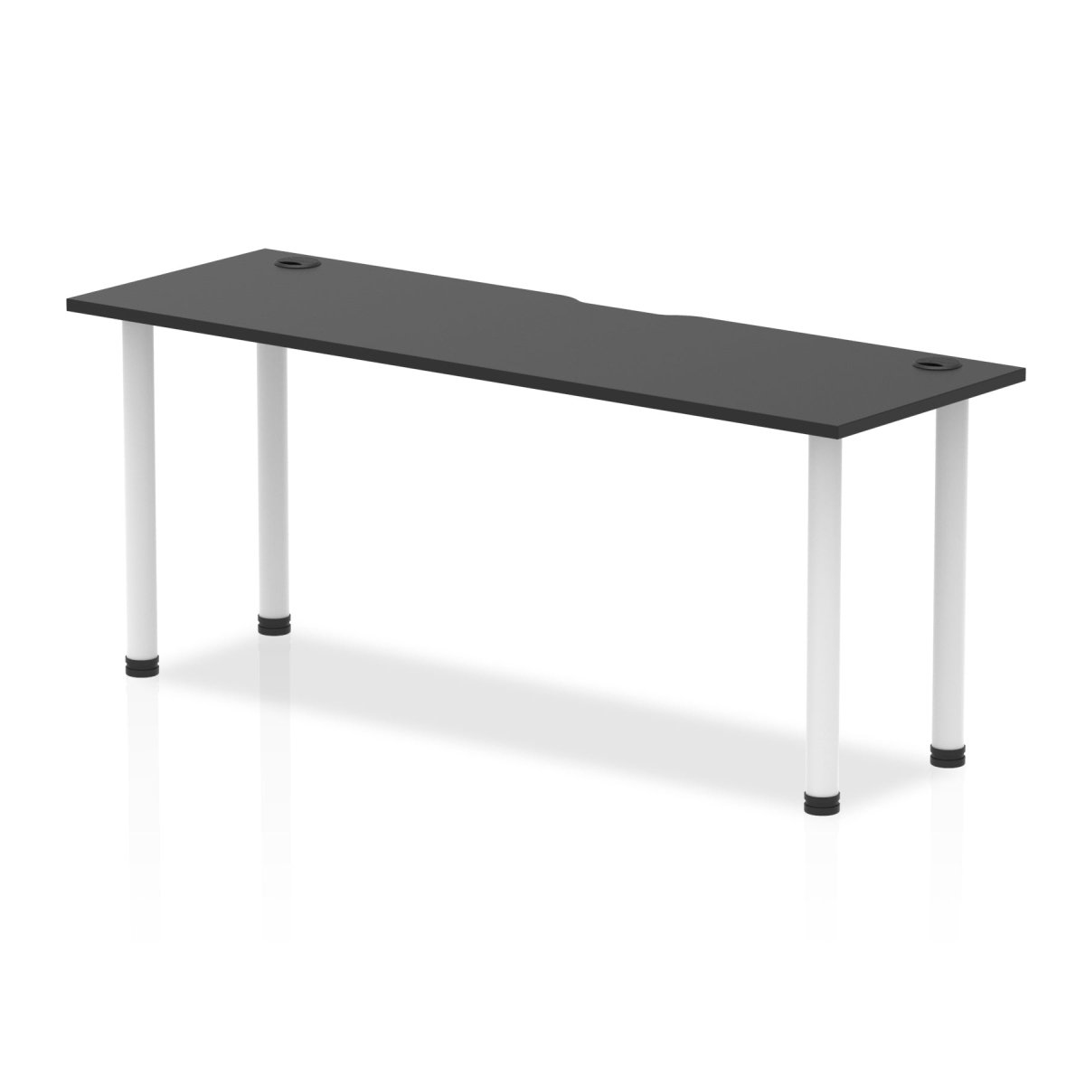 Office furniture impulse-black-series-slimline-straight-table Dynamic  Black 180 Wide