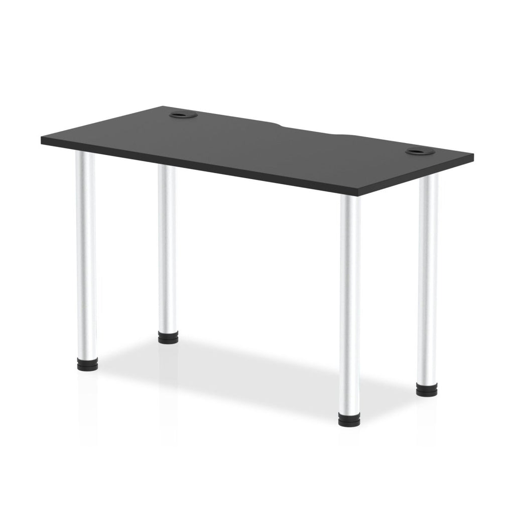 Office Black Table Impulse Straight Slimline With Post Leg by Dynamics Black 120 Wide