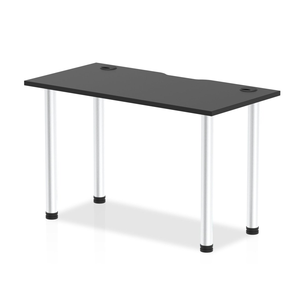 Office Black Table Impulse Straight Slimline With Post Leg by Dynamics Black 120 Wide