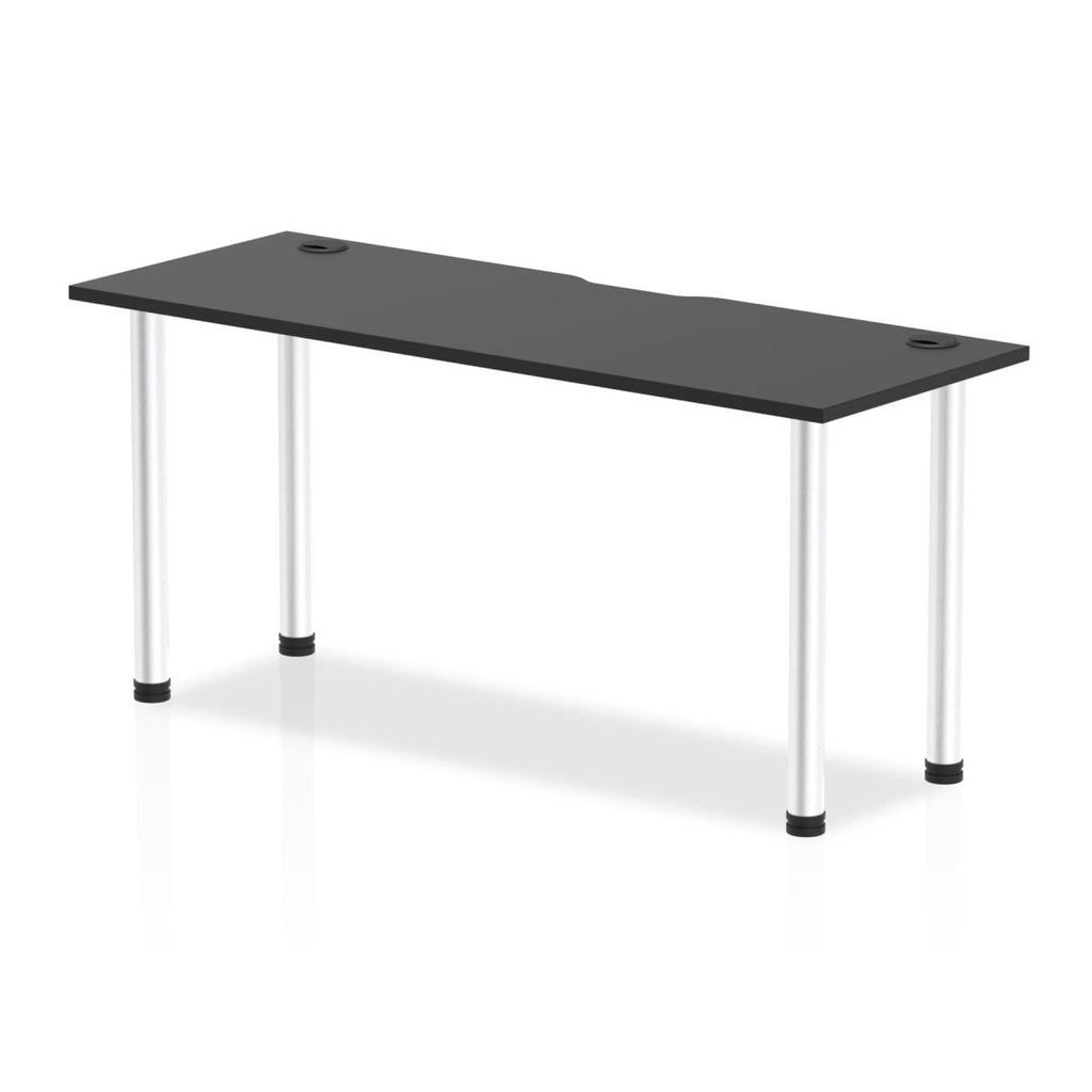 Office furniture impulse-black-series-slimline-straight-table Dynamic  Black 160 Wide