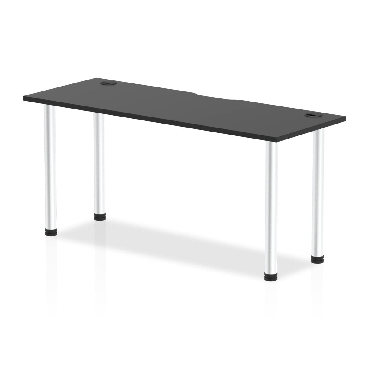 Office furniture impulse-black-series-slimline-straight-table Dynamic  Black 160 Wide