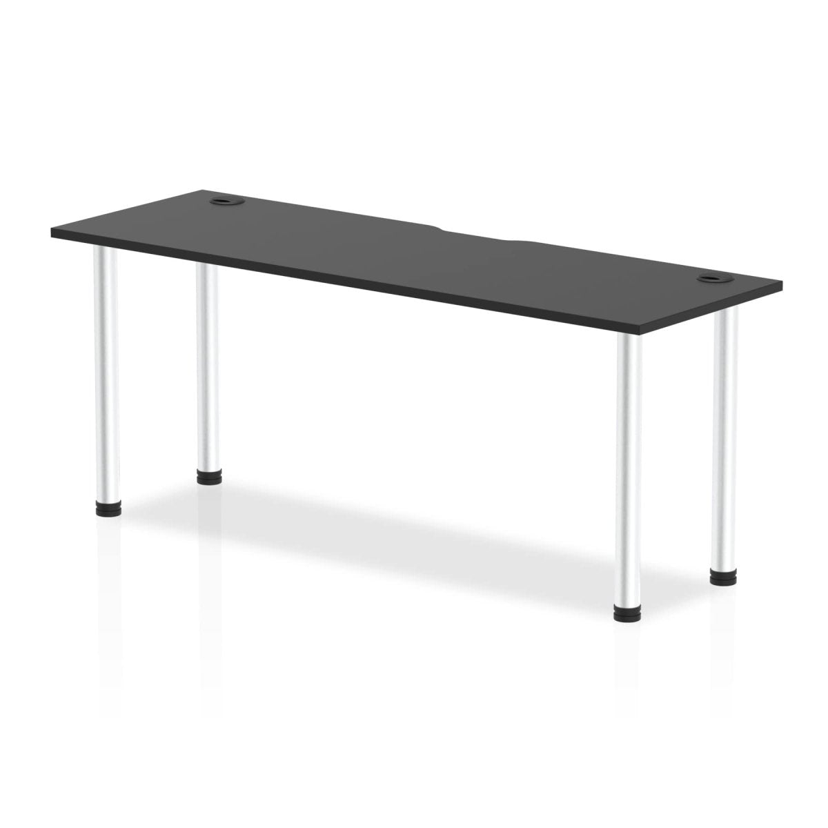Office furniture impulse-black-series-slimline-straight-table Dynamic  Black 180 Wide