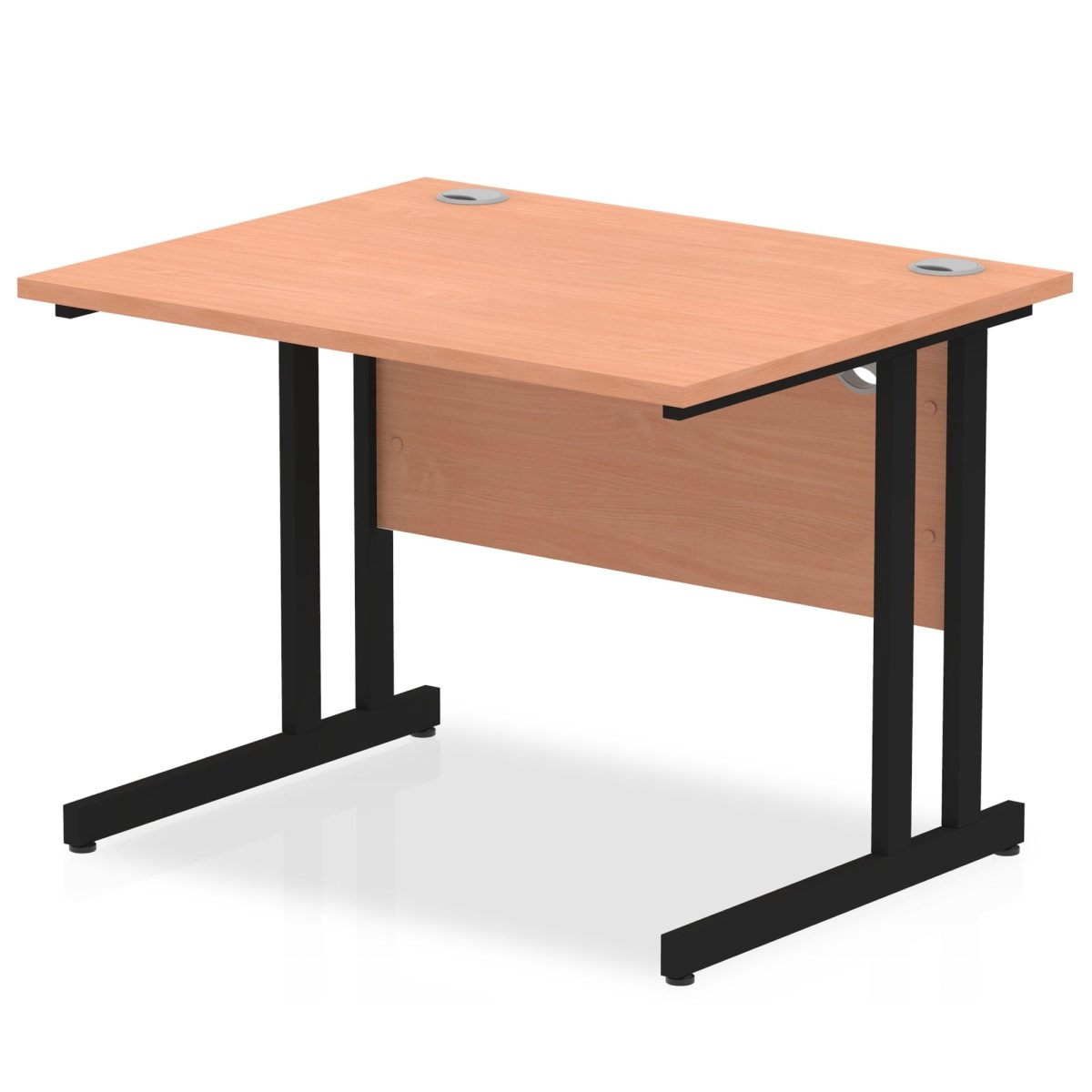 Office furniture impulse-100mm-straight-desk-cantilever-leg Dynamic  Black Colour Beech 