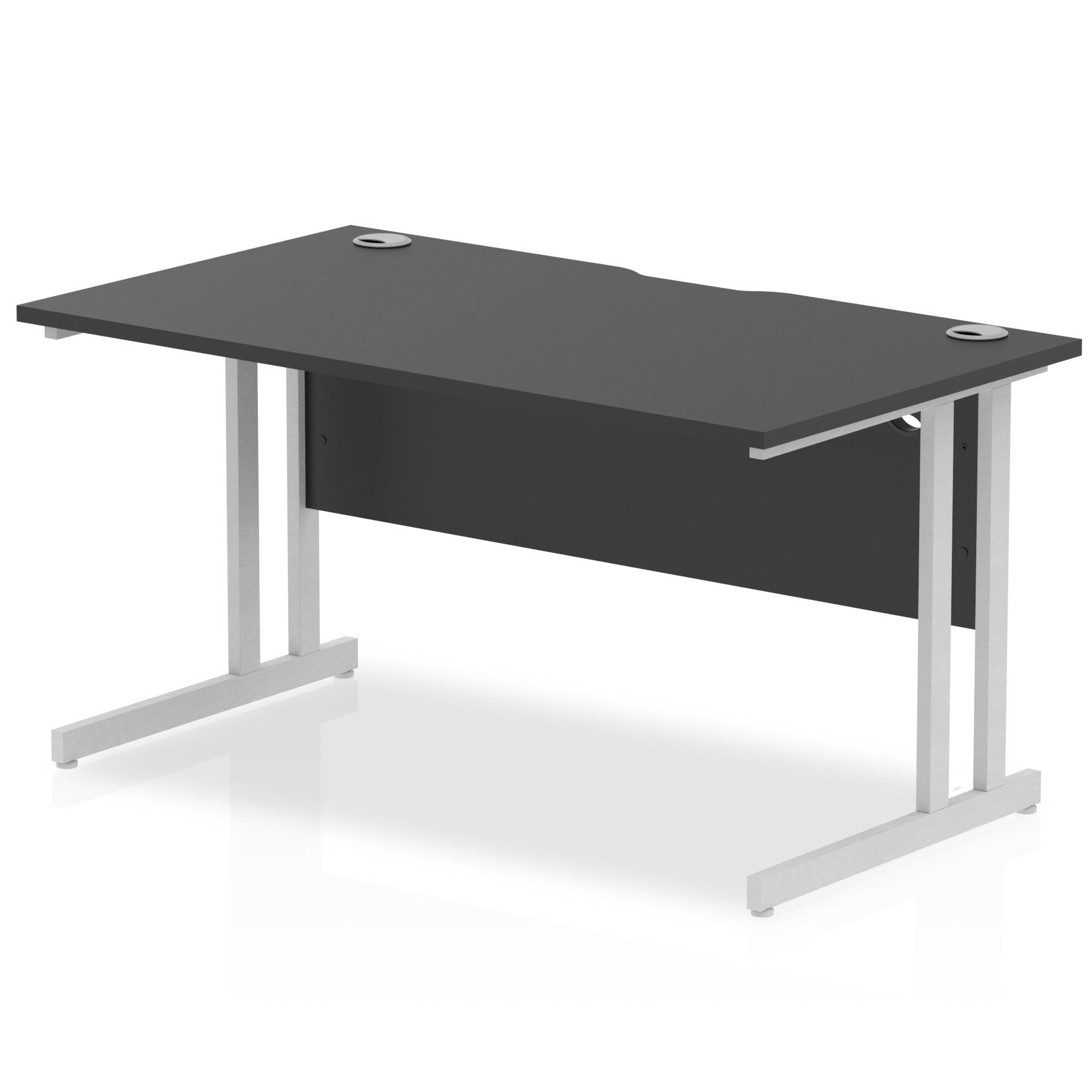 Office furniture impulse-black-series-140mm-straight-desk-cantilever-leg Dynamic   Colour Silver 