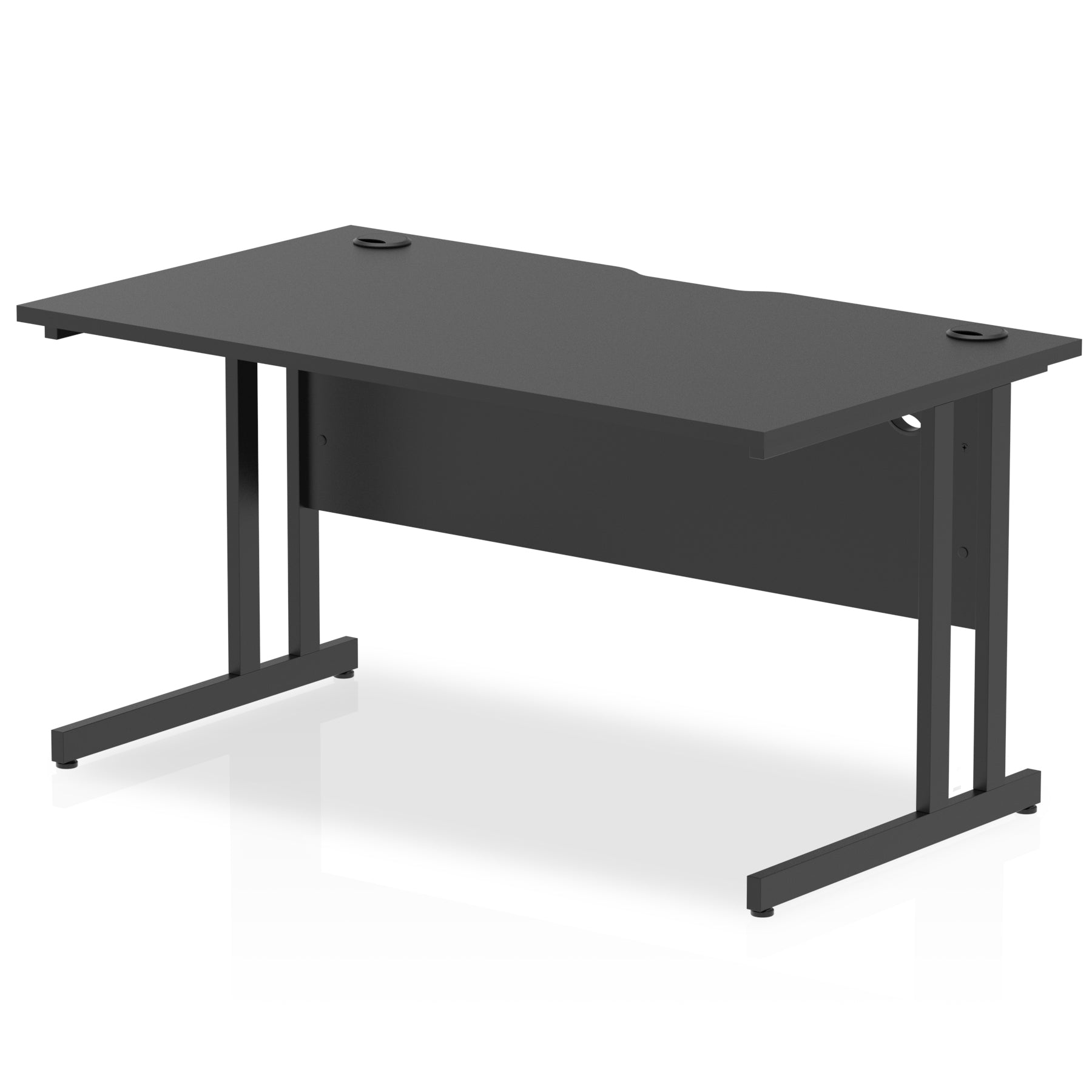 Office Desk Impulse Black Series 140mm Straight Desk Cantilever Leg  Colour Black 