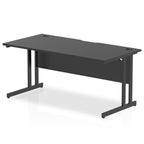 Office Desk Impulse Black Series 160mm Straight Desk Cantilever Leg  Colour Black 