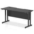 Office Desk Impulse Black Series 140mm Slimline Desk Cantilever Leg  Colour Black 